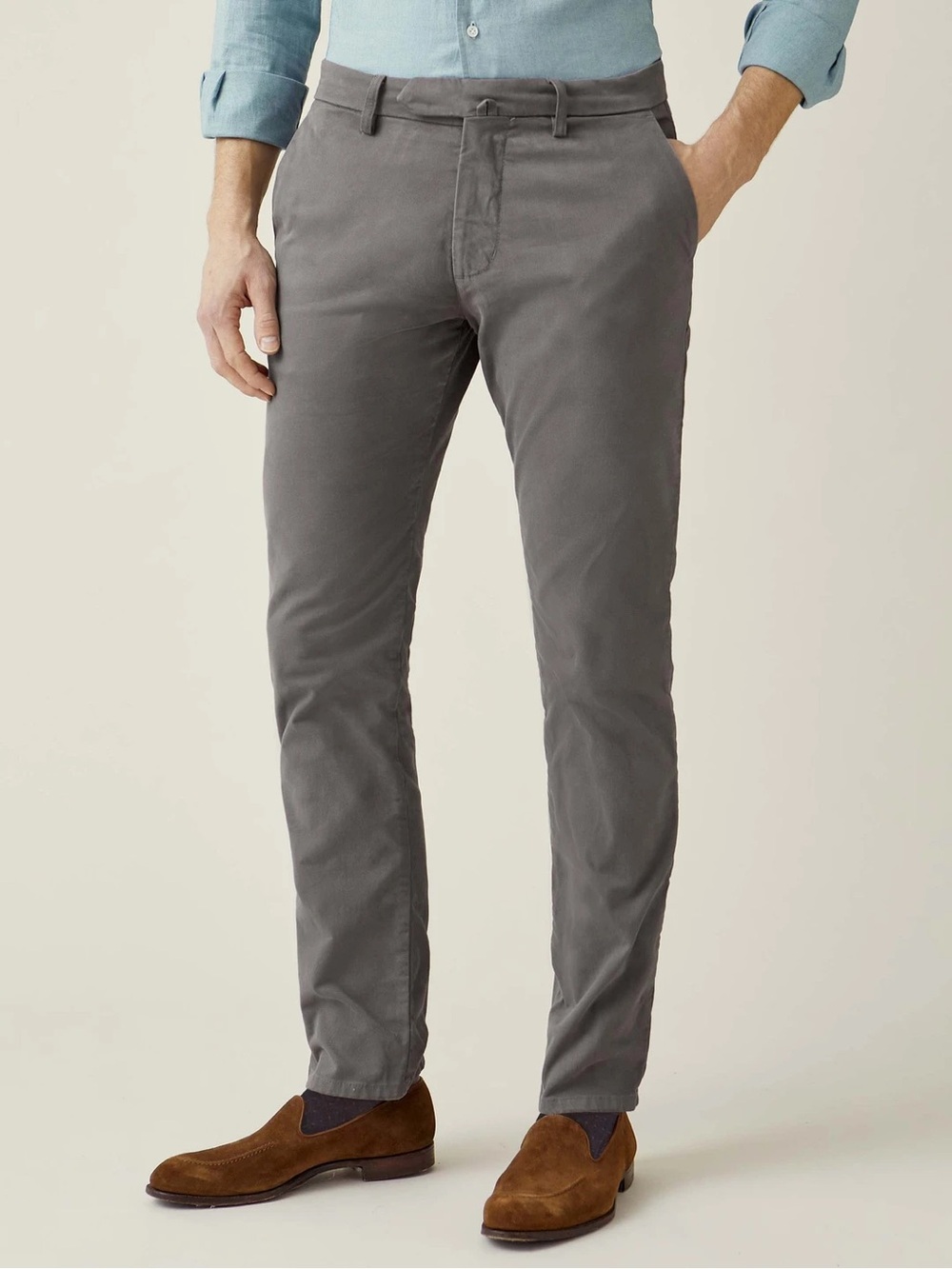 NWT Luca Faloni Cortina Chinos Elephant Grey size 32US
